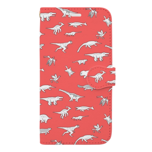絶滅した生き物 中生代 アカ Book-Style Smartphone Case