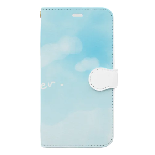 夏の空色。 Book-Style Smartphone Case