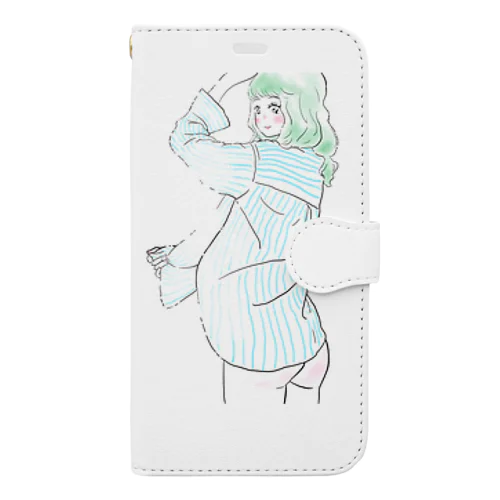 おはよう。貴方のワイシャツを着てみたの。どうかな？ Book-Style Smartphone Case