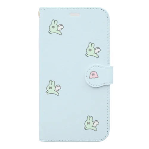 うちゅうさぎ はねつき Book-Style Smartphone Case