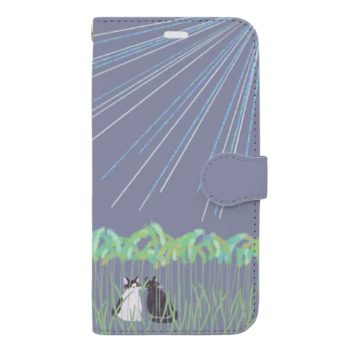 ネコと猫じゃらし Book-Style Smartphone Case