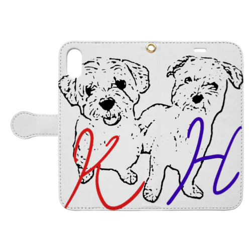 white dogs Book-Style Smartphone Case