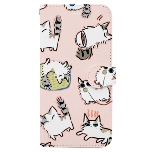 色々ふうちゃん（ピンク） Book-Style Smartphone Case