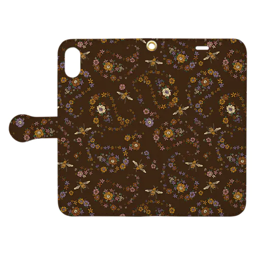 Jimmy Buffalo - Paisley Bee チョコレート Book-Style Smartphone Case