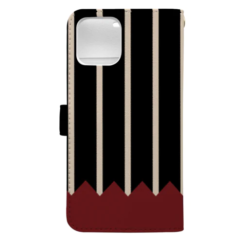 黒羅紗地裾緋羅紗 山形文様陣羽織柄 Book-Style Smartphone Case