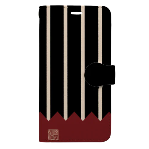 黒羅紗地裾緋羅紗 山形文様陣羽織柄 Book-Style Smartphone Case