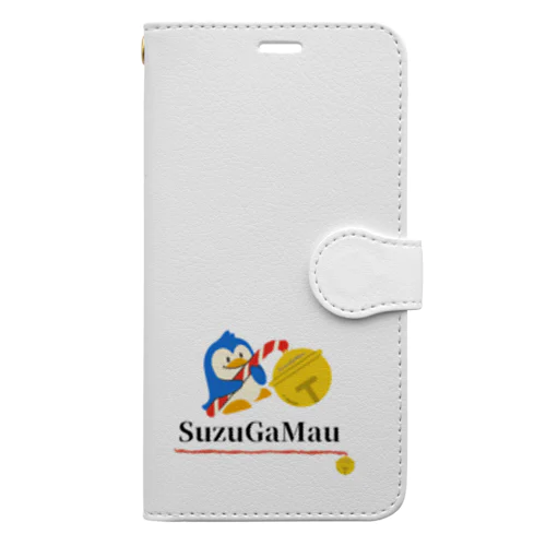 SuzuGaMau White 手帳型スマホケース