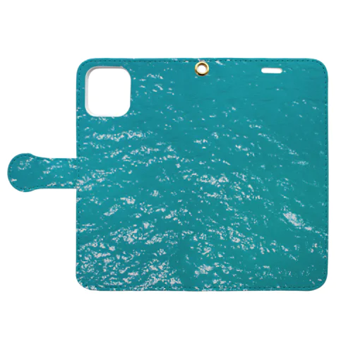 ターコイズブルーの海のスマホケース🐟 手帳型スマホケース