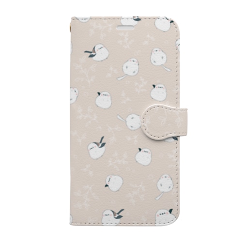 シマエナガ　ピンク Book-Style Smartphone Case