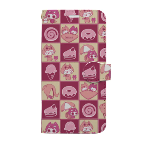 こめことにっき きな粉と小豆の色 Book-Style Smartphone Case