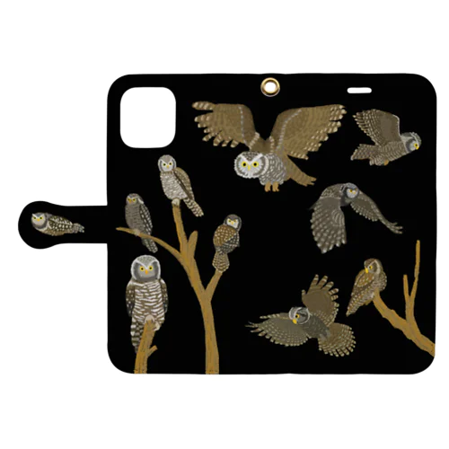 フクロウの夜 Book-Style Smartphone Case