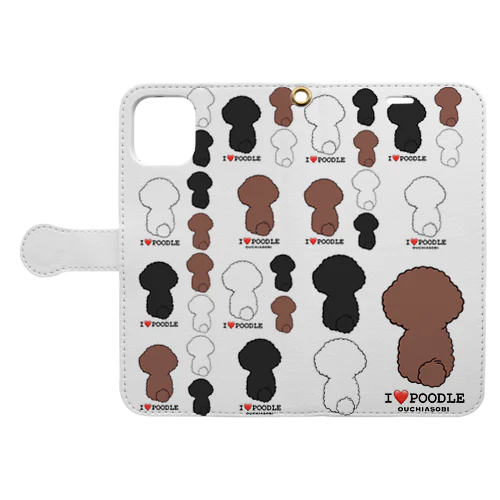 I❤️POODLE 右寄せ Book-Style Smartphone Case