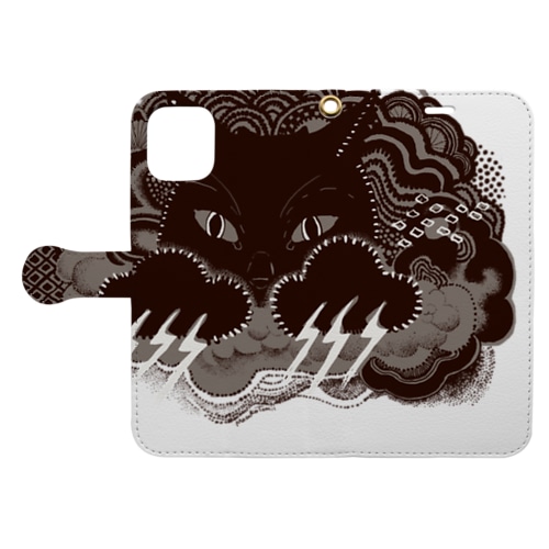 爪が稲妻　灰色 Book-Style Smartphone Case