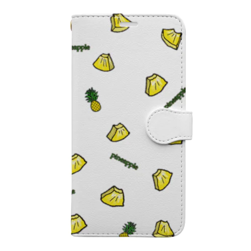 かわいい　パイナップル　フルーツ　総柄　　🍍 Book-Style Smartphone Case