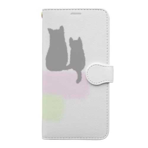 春色ねこ 手帳型スマホケース