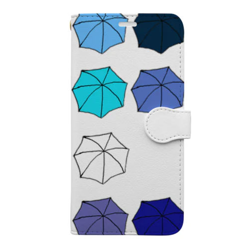 傘の花　あお Book-Style Smartphone Case