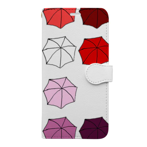 傘の花　あか Book-Style Smartphone Case