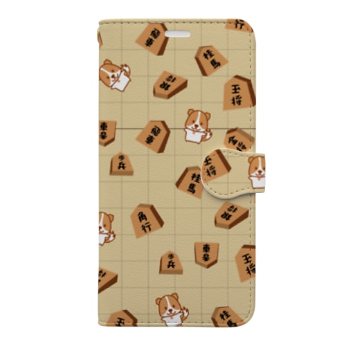 将棋駒＆こまわんモチーフ Book-Style Smartphone Case