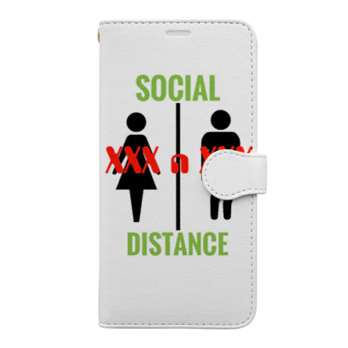 social distance〜守ろう大切な人 手帳型スマホケース