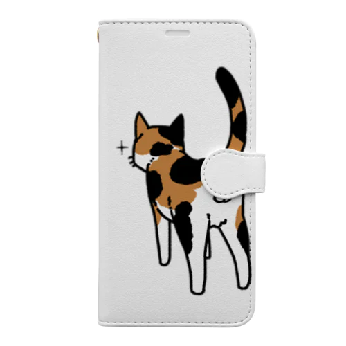 ねこけつω（三毛猫） Book-Style Smartphone Case