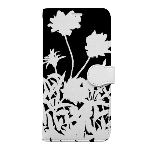 花咲く小径②黒 Book-Style Smartphone Case