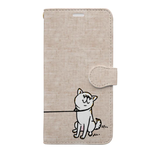 イヤイヤ柴犬（白柴） Book-Style Smartphone Case