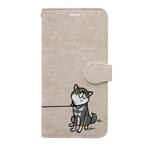 イヤイヤ柴犬（黒柴） Book-Style Smartphone Case