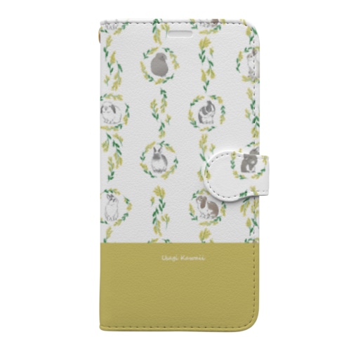 ミモザとうさぎさん Book-Style Smartphone Case