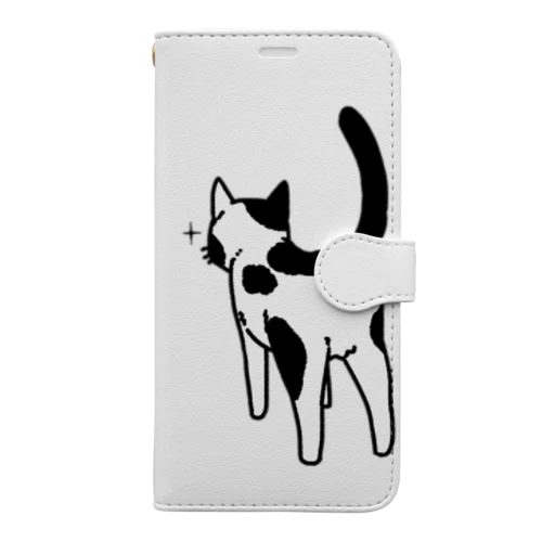 ねこけつ（ぶち猫） Book-Style Smartphone Case