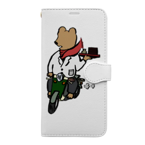 配達くまさん　黒線 Book-Style Smartphone Case