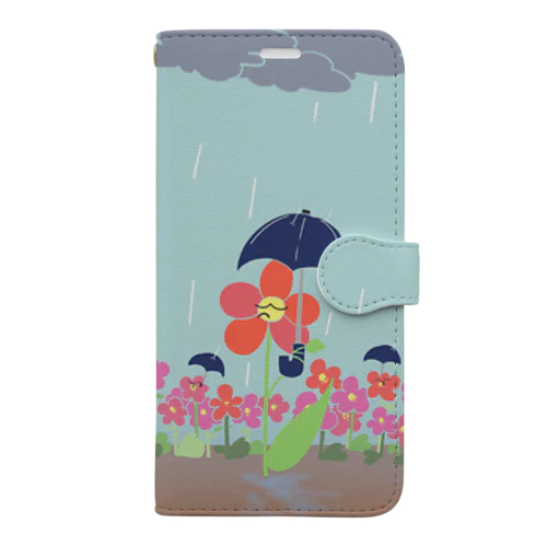 雨嫌いな花 手帳型スマホケース