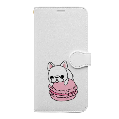 マカロン大好きフレブルちゃん。シロ。 Book-Style Smartphone Case