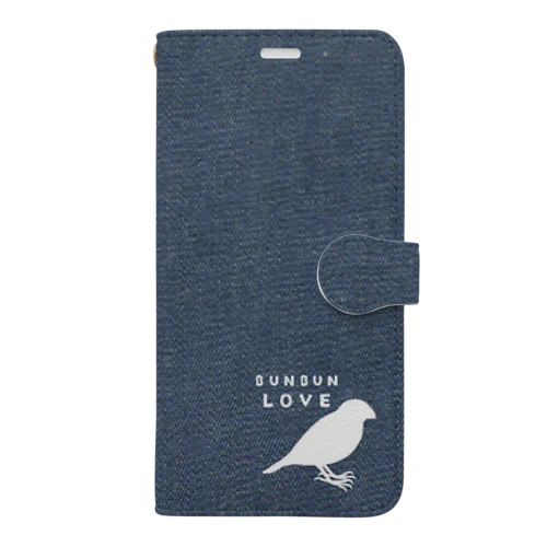 BUNBUN文鳥シルエット Book-Style Smartphone Case