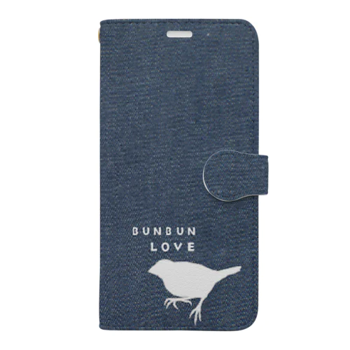 BUNBUN文鳥シルエット Book-Style Smartphone Case