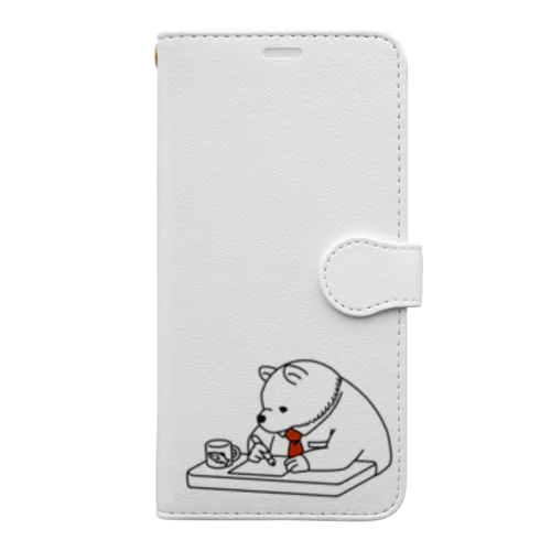 森のクマタロ　仕事中 Book-Style Smartphone Case