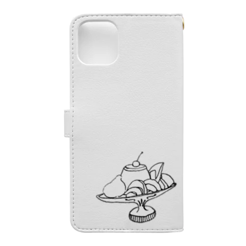 プリン・ア・ラ・モード　モノクロ Book-Style Smartphone Case