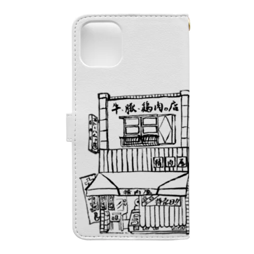 精肉店モノクロ Book-Style Smartphone Case