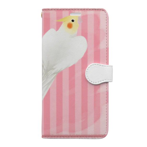 オカメインコ　ハートルチノーオカメインコ【まめるりはことり】 Book-Style Smartphone Case