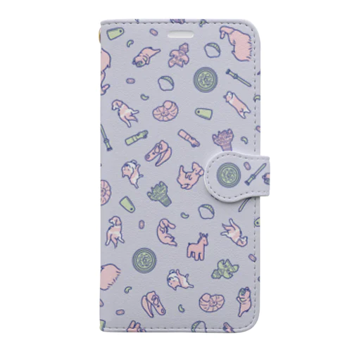 犬と出土品（purple） Book-Style Smartphone Case