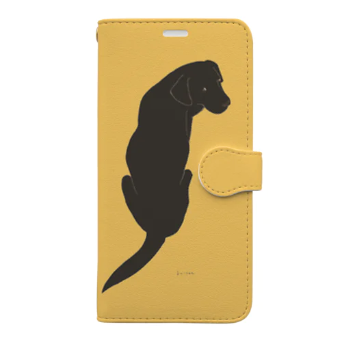 黒ラブ⭐︎ブラックラブラドール⭐︎振り返るラブ♪ Book-Style Smartphone Case