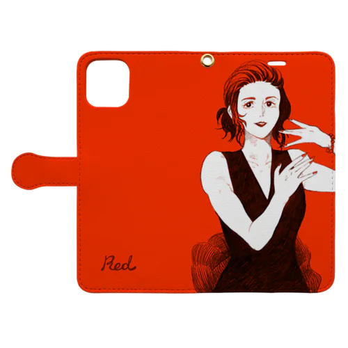 Red(手帳) Book-Style Smartphone Case