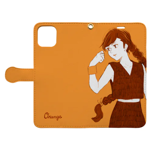 Orange(手帳) Book-Style Smartphone Case