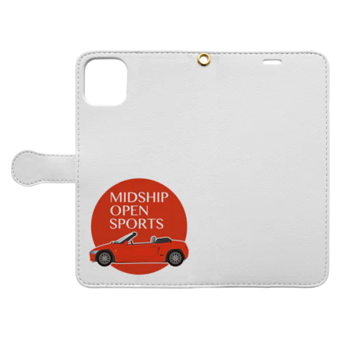 赤いオープンカー 手帳型スマホケース