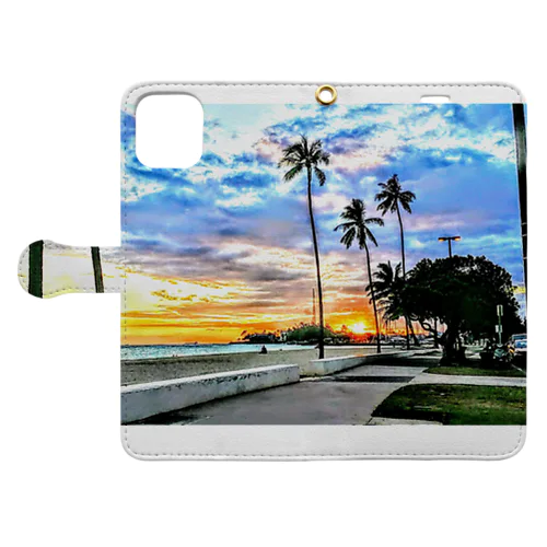 アラモアナビーチの夕焼け🌅 Book-Style Smartphone Case