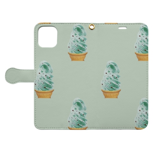 チョコミントソフト(黄緑) Book-Style Smartphone Case