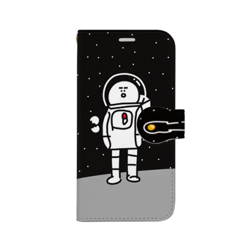 (iPhone12 mini用)宇宙服を着た宇宙人 다이어리형 폰케이스