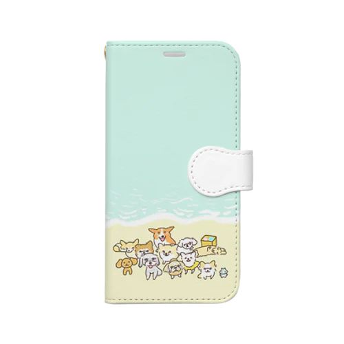 「保護犬カフェ支援」グッズ 海辺に集合！ Book-Style Smartphone Case