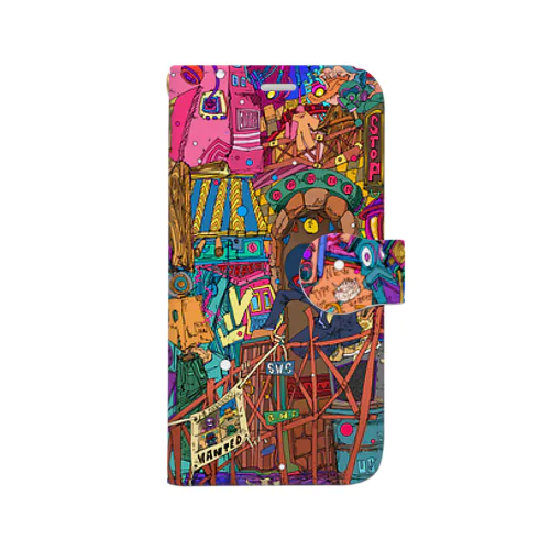 DOODLE TOWN Book-Style Smartphone Case