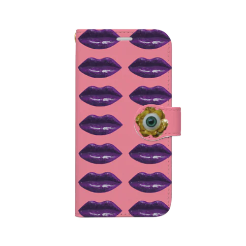 for iPhone 12 mini GlitterLIP x EYEflower  手帳型スマホケース