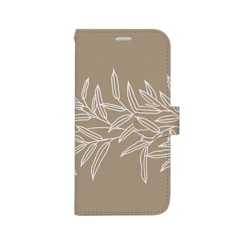 Elegant Leaves - dark brown Book-Style Smartphone Case
